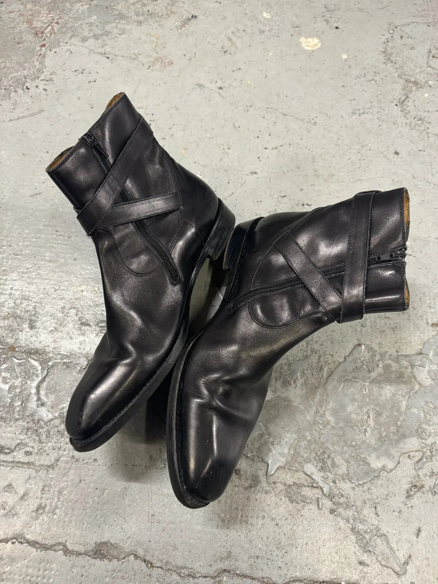 Paraboots Jodhpurs Black Leather Ankle Boots FmVkITA 4