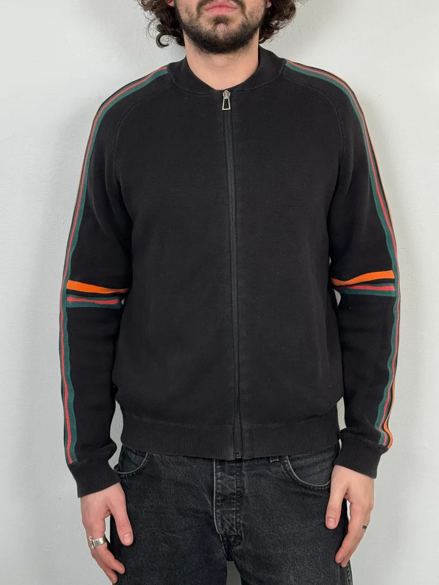 Paul Smith Black Lined Zip-up Cardigan Sweater VYmamIS 1