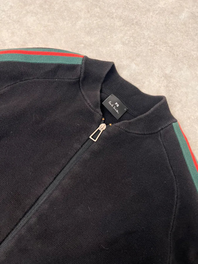 Paul Smith Black Lined Zip-up Cardigan Sweater VYmamIS 4