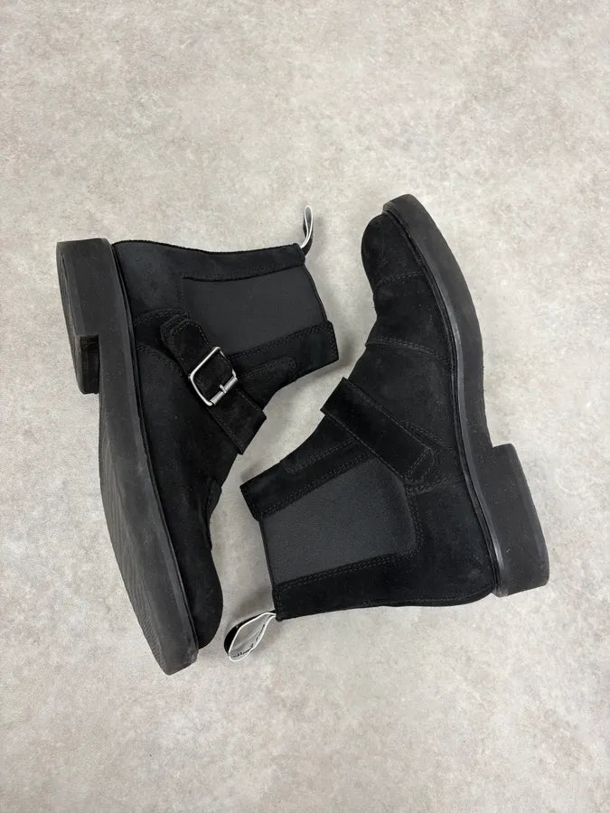 Paul Smith Black Suede Leather Buckle Classy Boots HyCZLCR 5