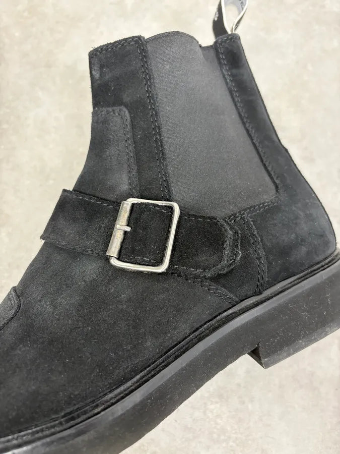 Paul Smith Black Suede Leather Buckle Classy Boots HyCZLCR 9