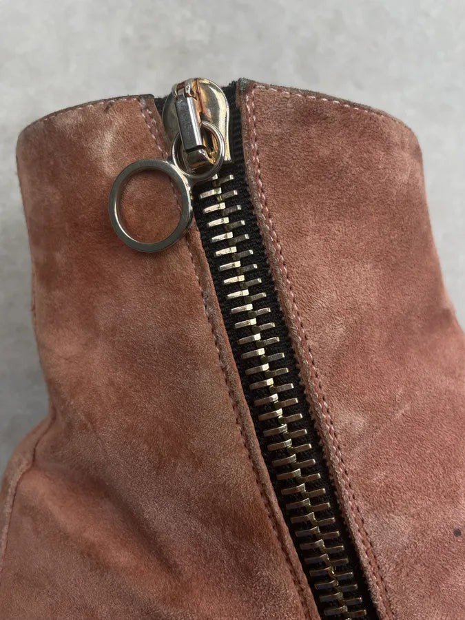 Paul Smith Salmon Pink Suede Zip Boots wFDNuFP 6