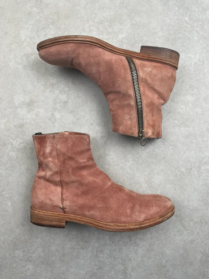 Paul Smith Salmon Pink Suede Zip Boots wFDNuFP 3