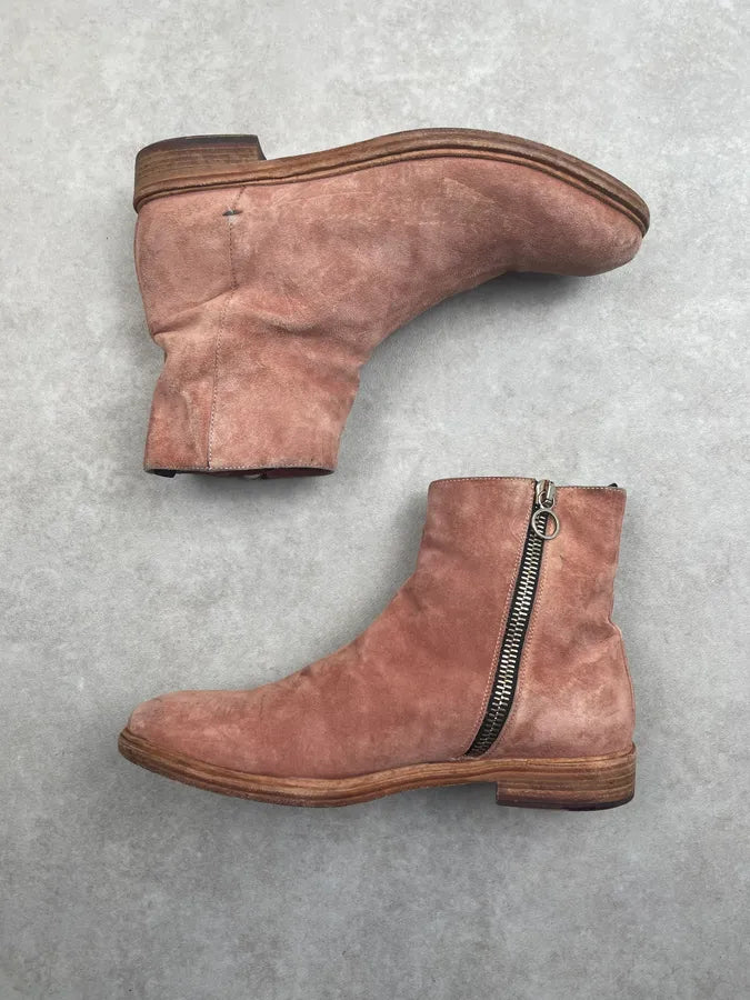 Paul Smith Salmon Pink Suede Zip Boots wFDNuFP 4