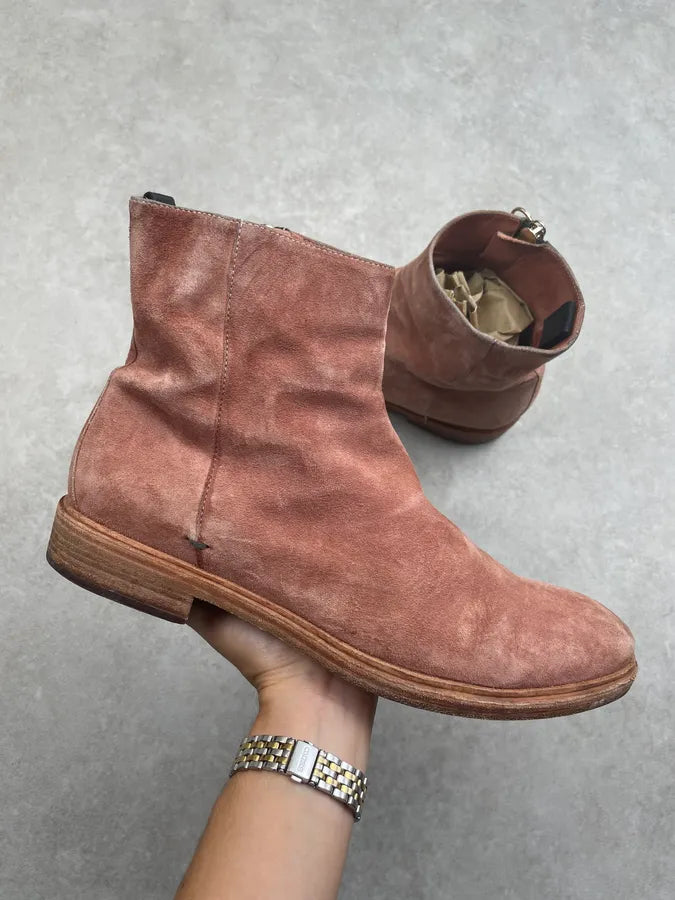 Paul Smith Salmon Pink Suede Zip Boots wFDNuFP 0