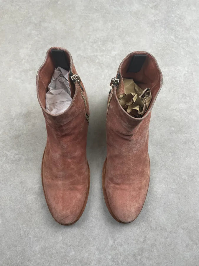 Paul Smith Salmon Pink Suede Zip Boots wFDNuFP 2