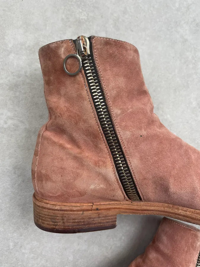 Paul Smith Salmon Pink Suede Zip Boots wFDNuFP 5