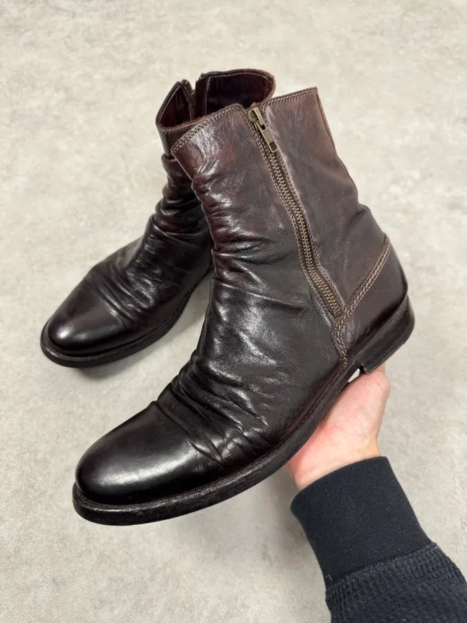 Pete Sorensen Dark Brown Burgundy Leather Boots loQcUQY 0