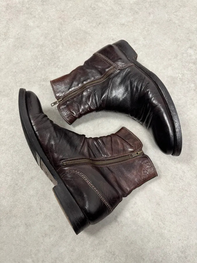 Pete Sorensen Dark Brown Burgundy Leather Boots loQcUQY 2