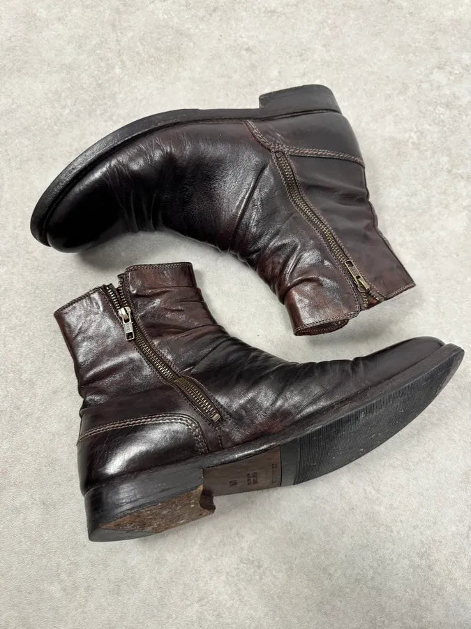 Pete Sorensen Dark Brown Burgundy Leather Boots loQcUQY 3