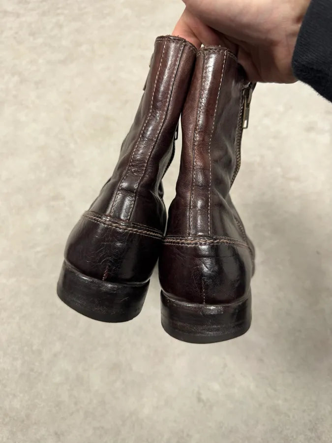 Pete Sorensen Dark Brown Burgundy Leather Boots loQcUQY 7