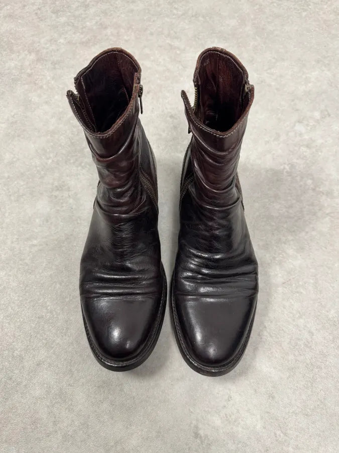 Pete Sorensen Dark Brown Burgundy Leather Boots loQcUQY 8
