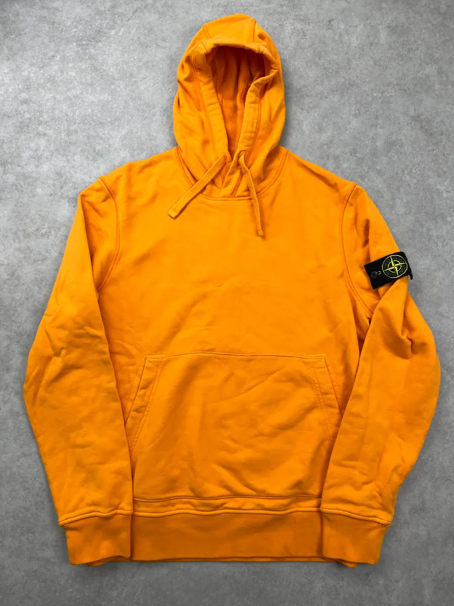 Stone Island Orange Compass Badge Hoodie pewDJBUc 3