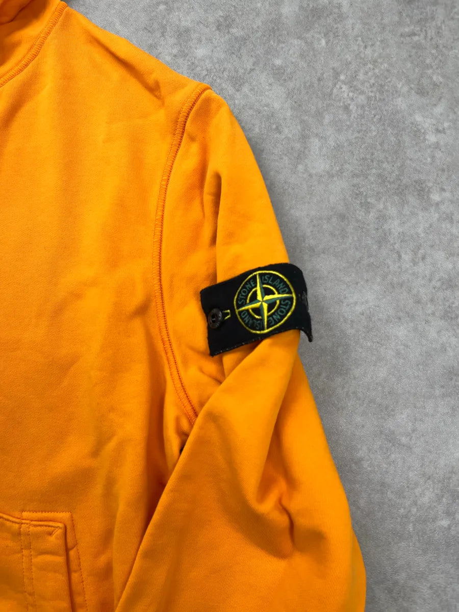 Stone Island Orange Compass Badge Hoodie pewDJBUc 8