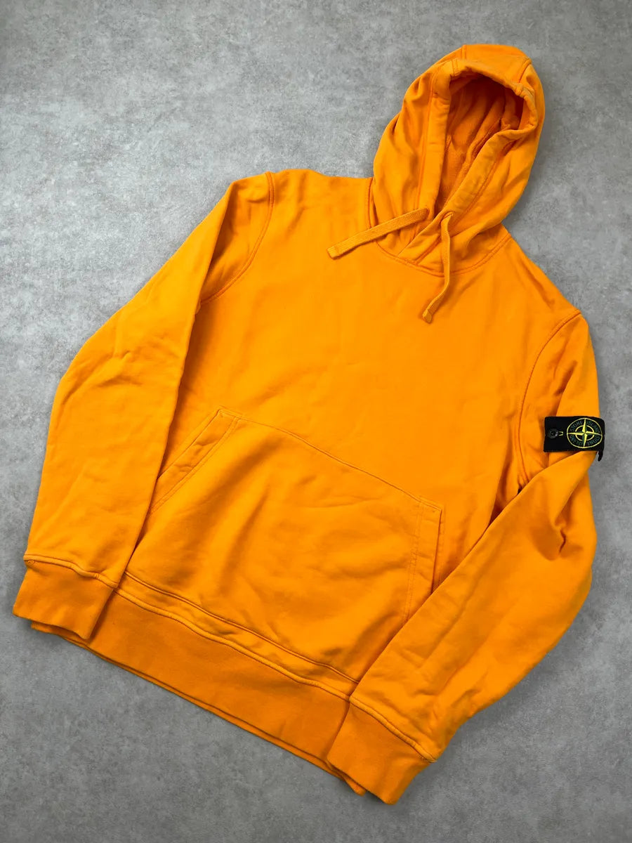 Stone Island Orange Compass Badge Hoodie pewDJBUc 5