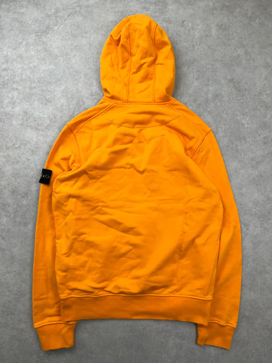 Stone Island Orange Compass Badge Hoodie pewDJBUc 4