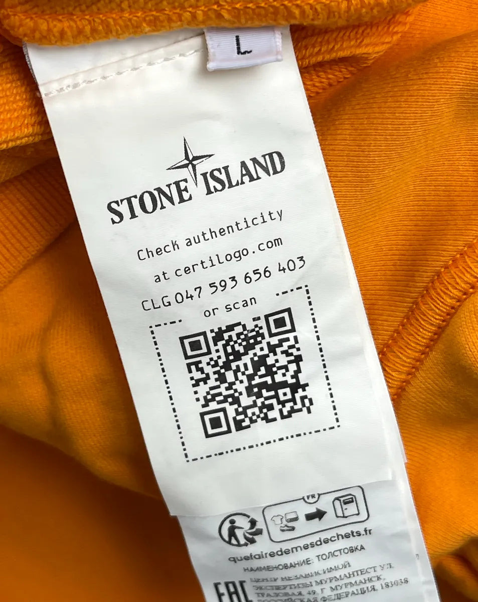 Stone Island Orange Compass Badge Hoodie pewDJBUc 11