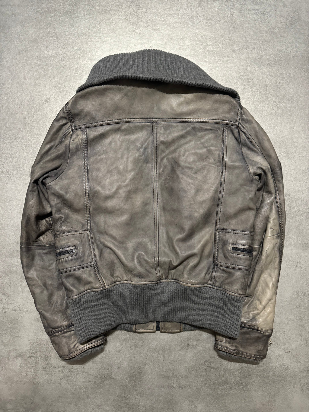 2000s Dolce & Gabbana Multi Zips Grey Archive Leather Jacket