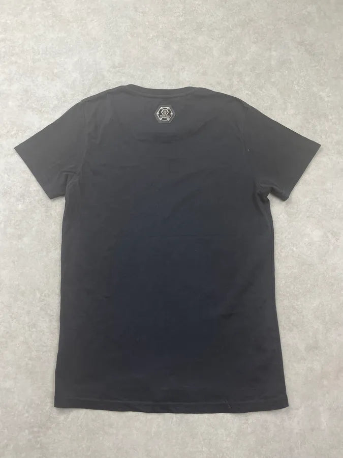 Philipp Plein Black Cotton Great White Shark Rhinestone T-Shirt KiljUzr 4