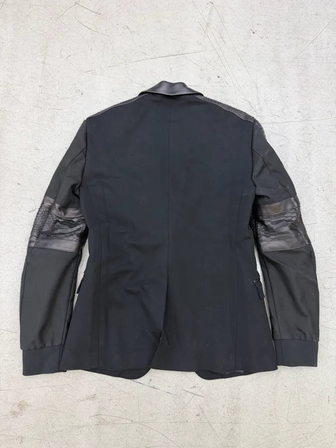 Philipp Plein Black Hybrid Python Blazer Leather Jacket HwmutLF 5