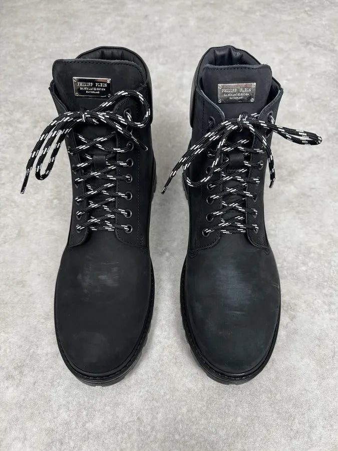 Philipp Plein Black Premium Leather Boots LwFfjvU 2