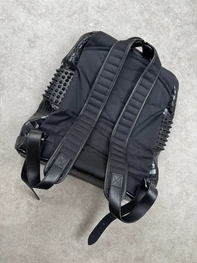 Philipp Plein Black Studded Rock Luxury Crocodile Effect Leather Backpack adidVLM 5
