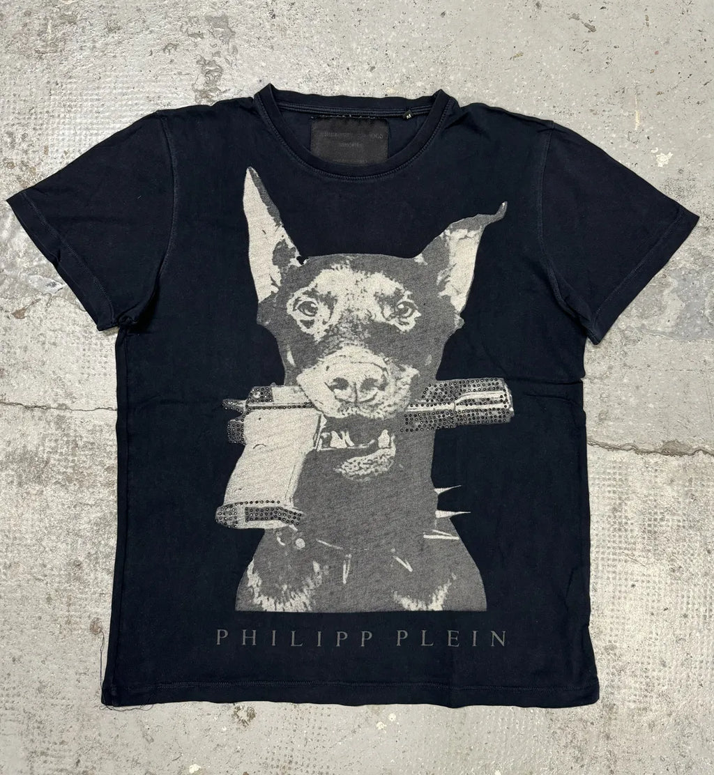 Philipp Plein Dobermann Gun Dog Navy T-Shirt fVtBGBL 0