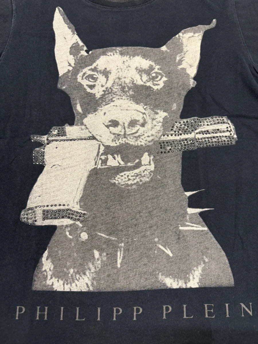 Philipp Plein Dobermann Gun Dog Navy T-Shirt fVtBGBL 4