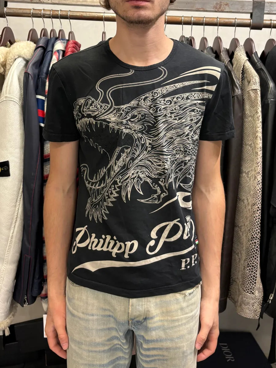 Philipp Plein Dragon Art Black T-Shirt Nfdzdks 1