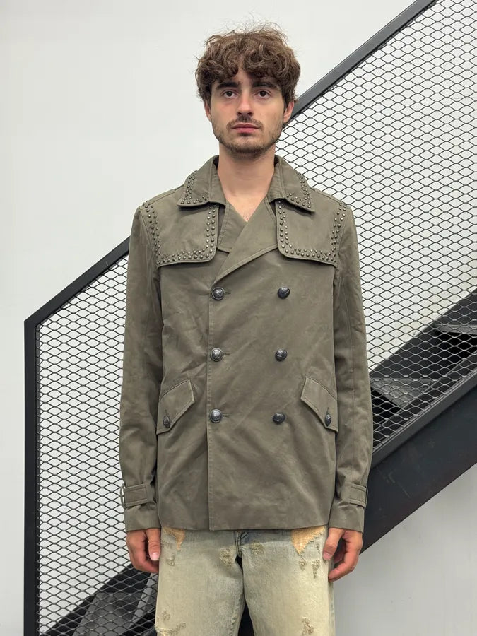 AW2017 Philipp Plein Khaki Studded Caban Jacket ygEuVZp 1