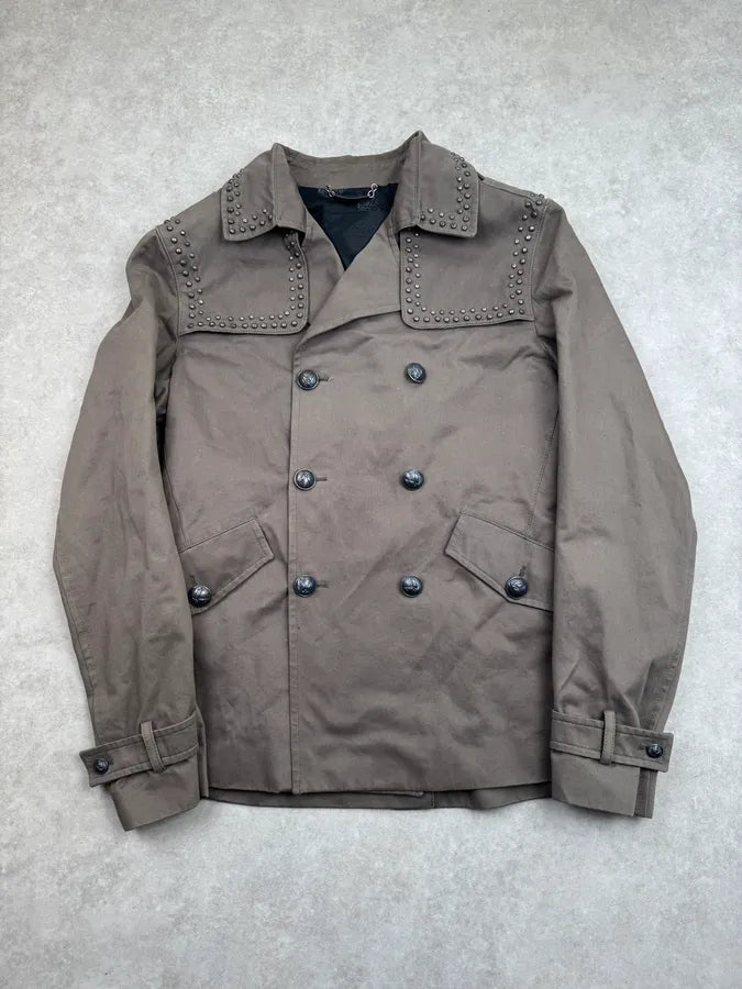 AW2017 Philipp Plein Khaki Studded Caban Jacket ygEuVZp 3