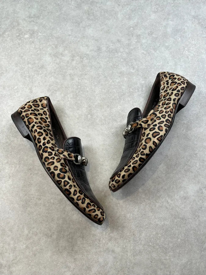 Philipp Plein Leopard Print Calf Hair Brown Loafer Shoes RTBEEoF 1