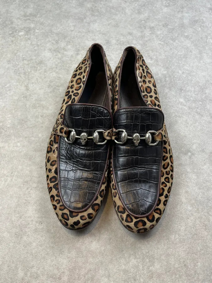 Philipp Plein Leopard Print Calf Hair Brown Loafer Shoes RTBEEoF 3