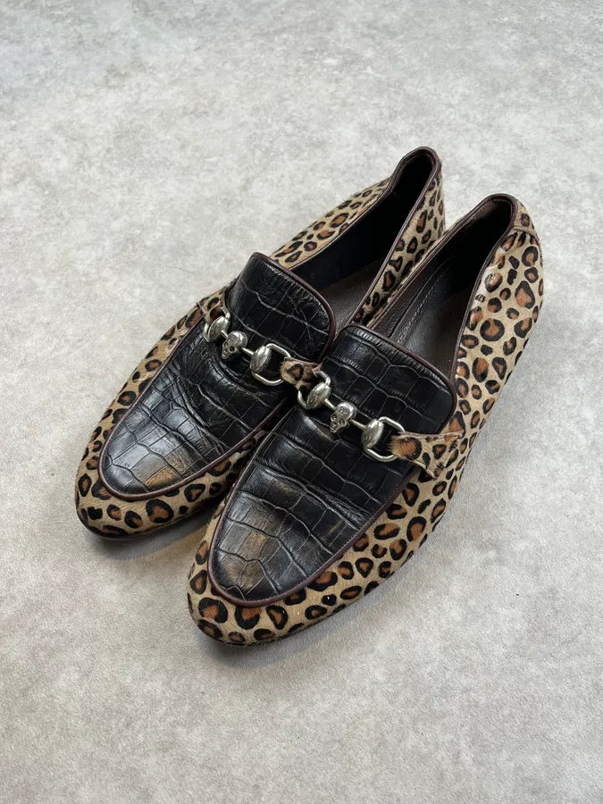 Philipp Plein Leopard Print Calf Hair Brown Loafer Shoes RTBEEoF 4