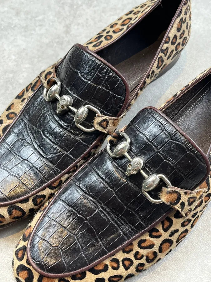 Philipp Plein Leopard Print Calf Hair Brown Loafer Shoes RTBEEoF 7