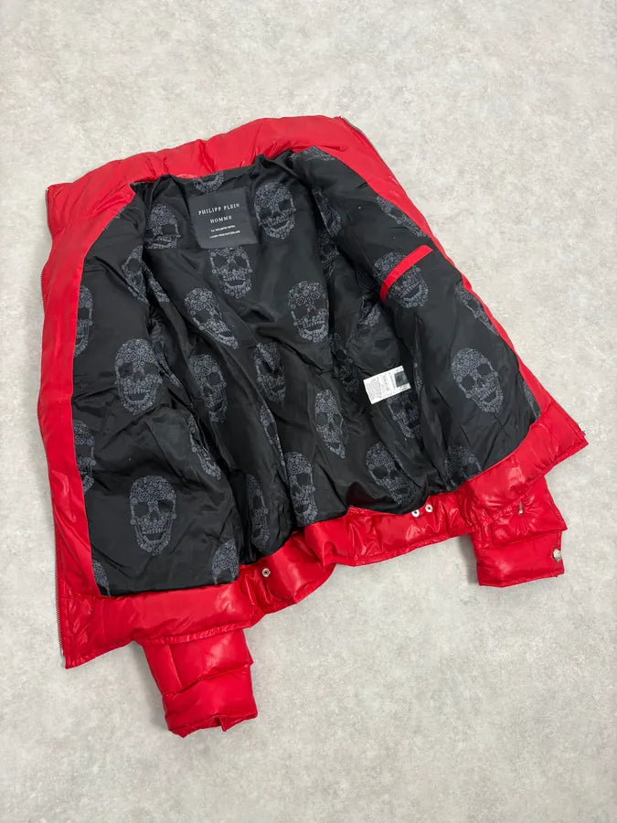 Philipp Plein Red Multi Zip Biker Puffer Jacket kbZICJi 6