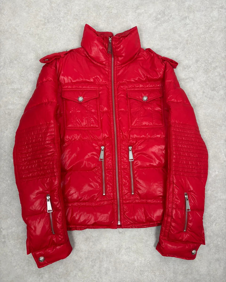 Philipp Plein Red Multi Zip Biker Puffer Jacket kbZICJi 0