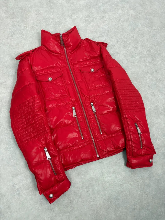 Philipp Plein Red Multi Zip Biker Puffer Jacket kbZICJi 3