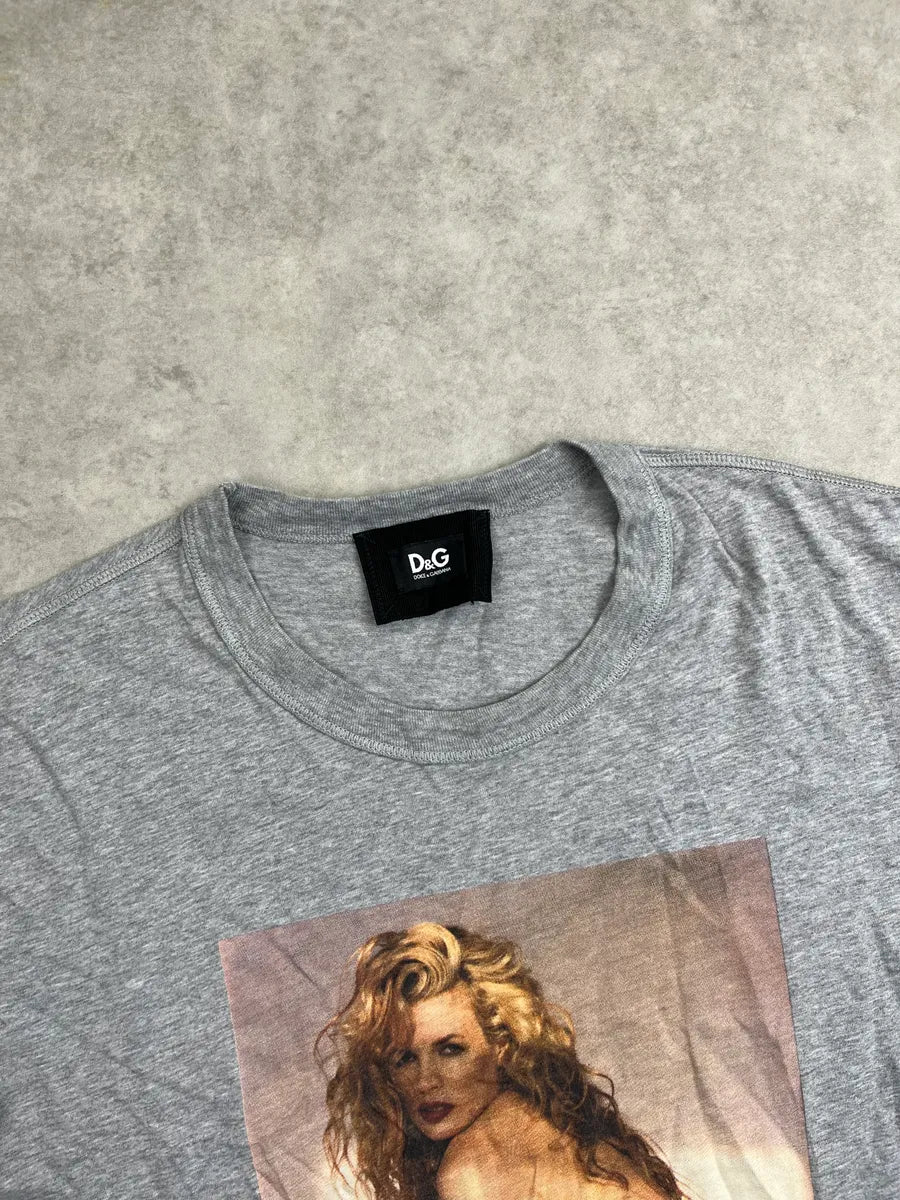 2000s Dolce & Gabbana Grey Pin-Up Naked Woman T-Shirt RDPMAkBb 4