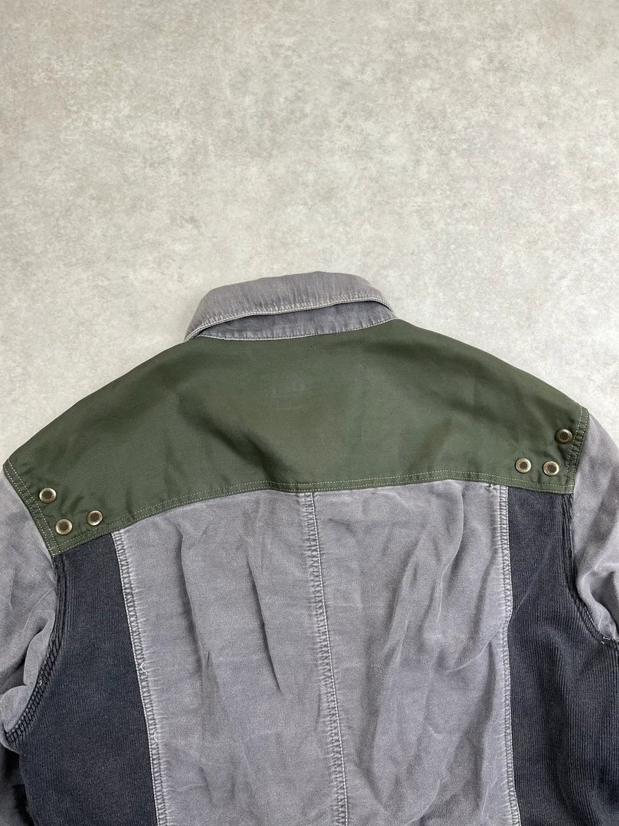 SS2003 Dolce & Gabbana Grey Olive Panel Military Light Shirt cdiaDrOC 6