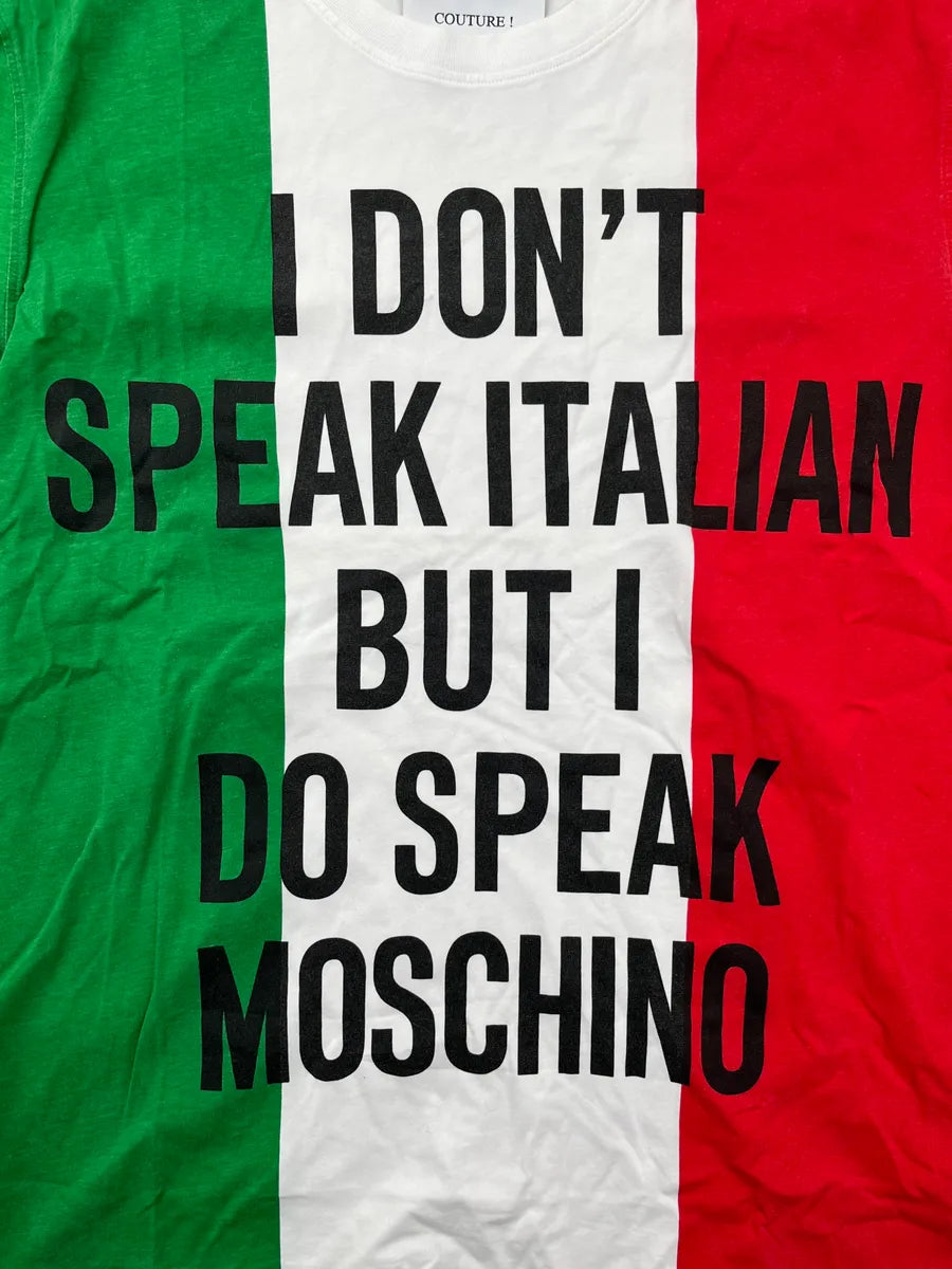 AW2014 Moschino Italian Flag Slogan T-Shirt WmWIZern 7