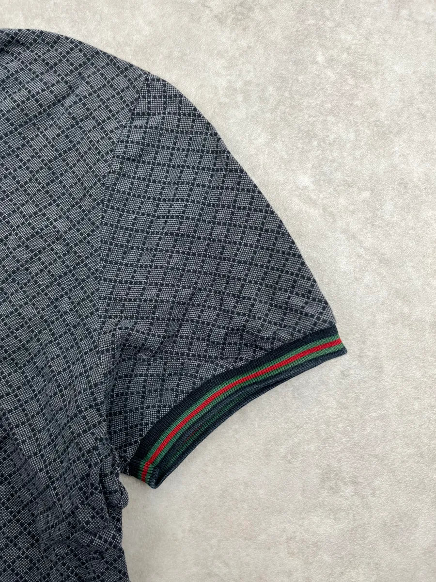 2010s Gucci Dark Grey Web Stripe Knit Polo SjtDnGCD 8