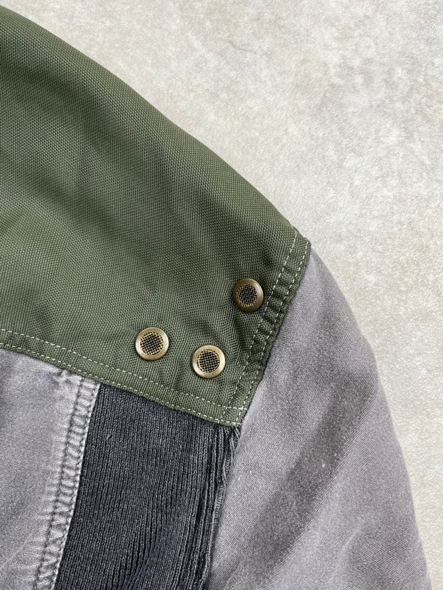 SS2003 Dolce & Gabbana Grey Olive Panel Military Light Shirt cdiaDrOC 7