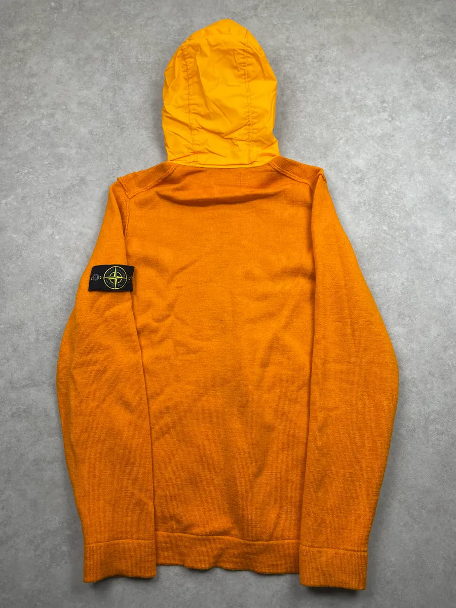 Stone Island Orange Compass Logo Contrast Hood Light Jacket IYRzShiw 5