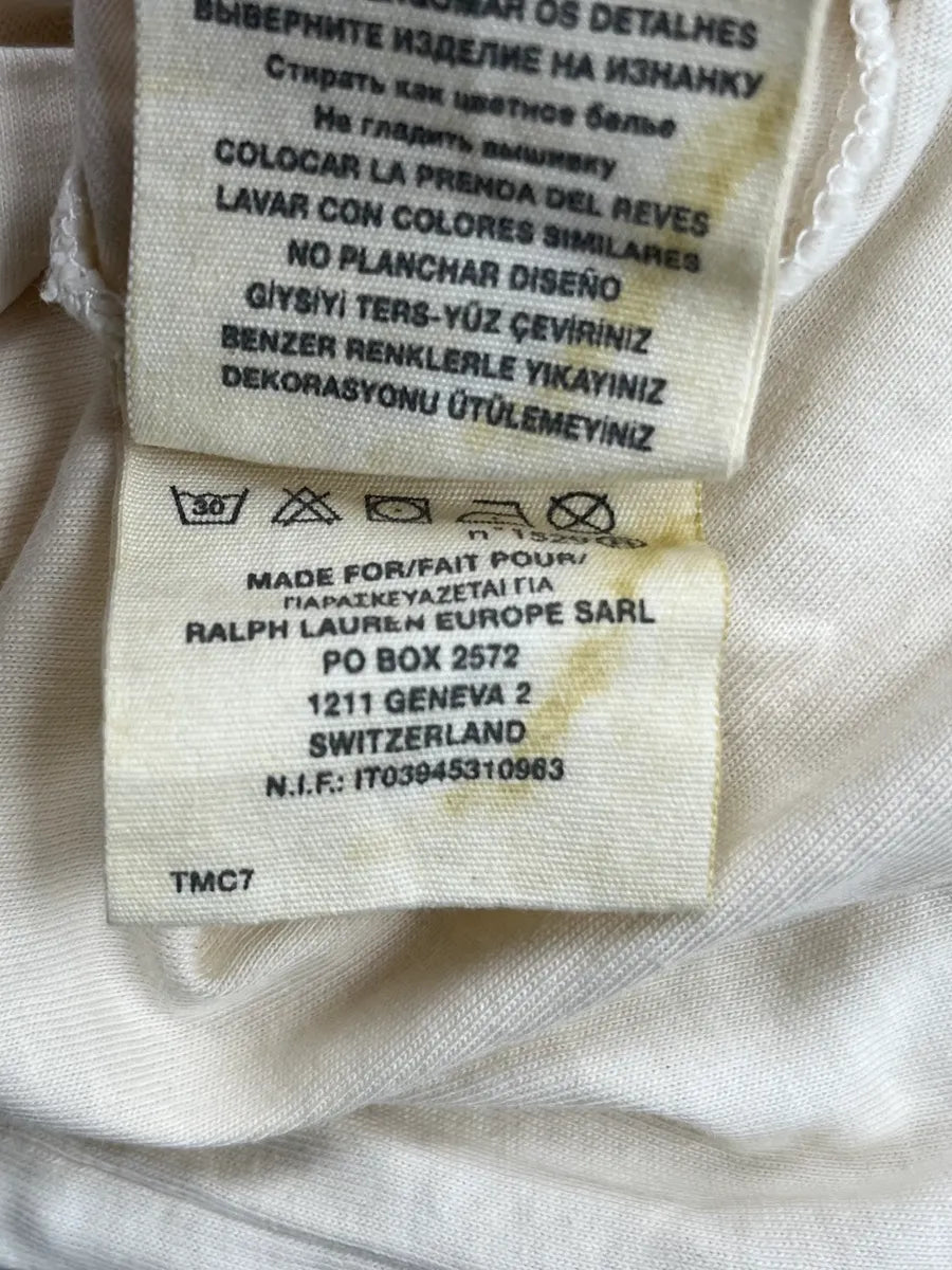 2010s Ralph Lauren Off-White American Flag Distressed T-Shirt qmyMtHlZ 9