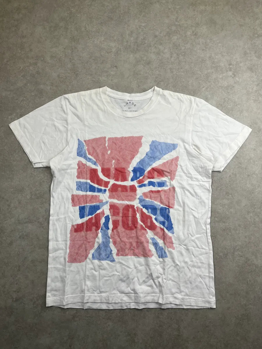 Marc Jacobs White Union Jack Logo T-Shirt fZjlibZD 2