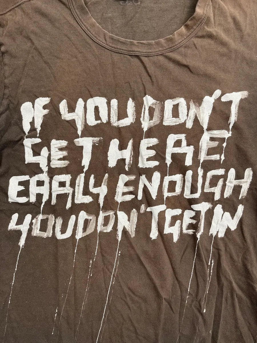 2000s Dolce & Gabbana Dark Brown Text Paint-Drip T-Shirt QQfVdYeK 8