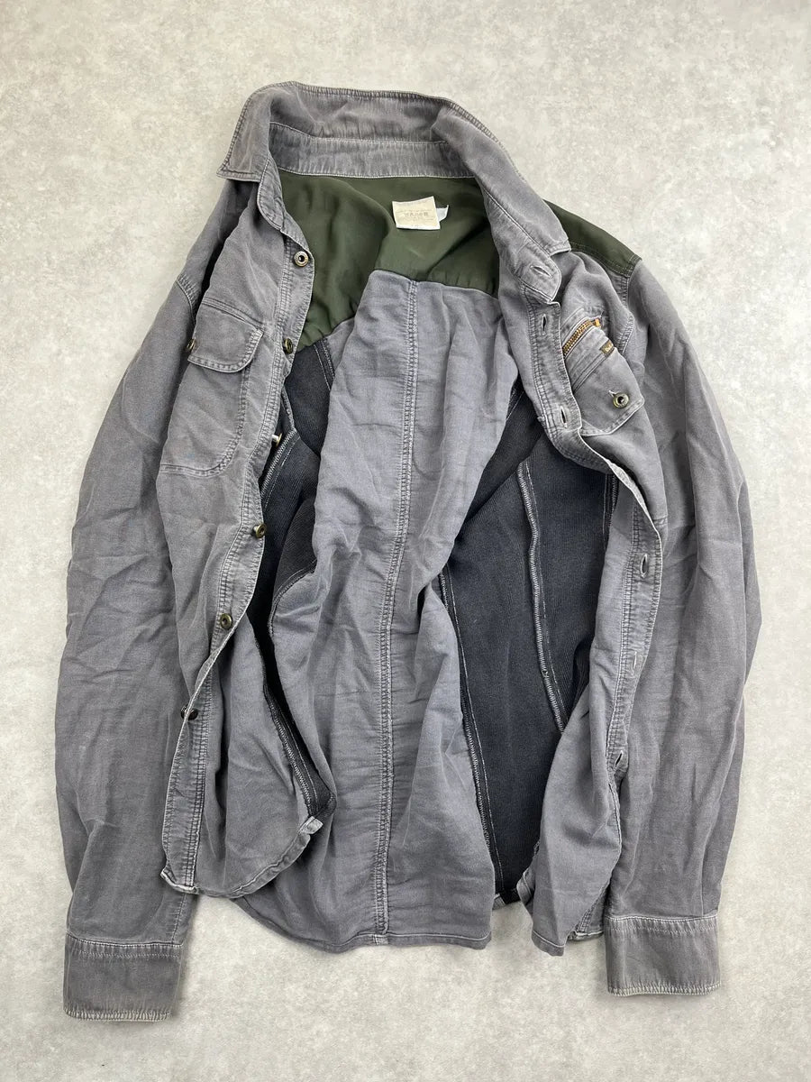 SS2003 Dolce & Gabbana Grey Olive Panel Military Light Shirt cdiaDrOC 3