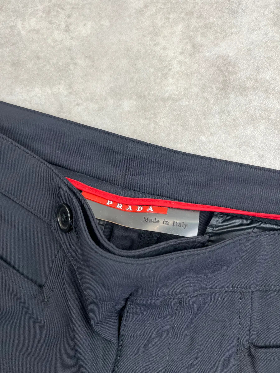 2000s Prada Dark Navy Nylon Technical Pants OqeSzHMS 9