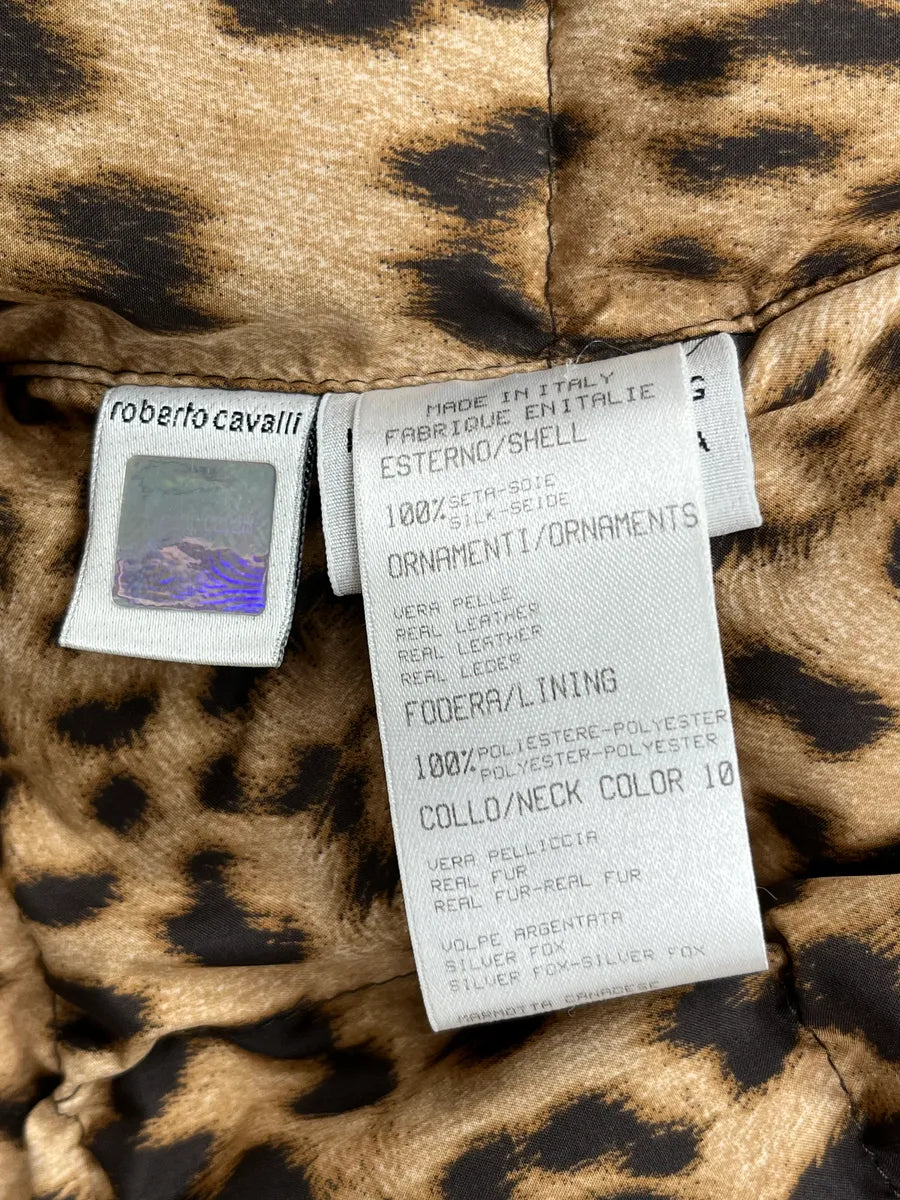AW2001 Roberto Cavalli Black Fur Leopard Coat KmriQlVI 10